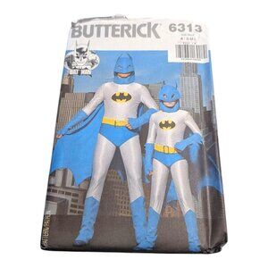 Butterick 6313 Pattern Batman Costume Adult S-M-L Uncut Size B